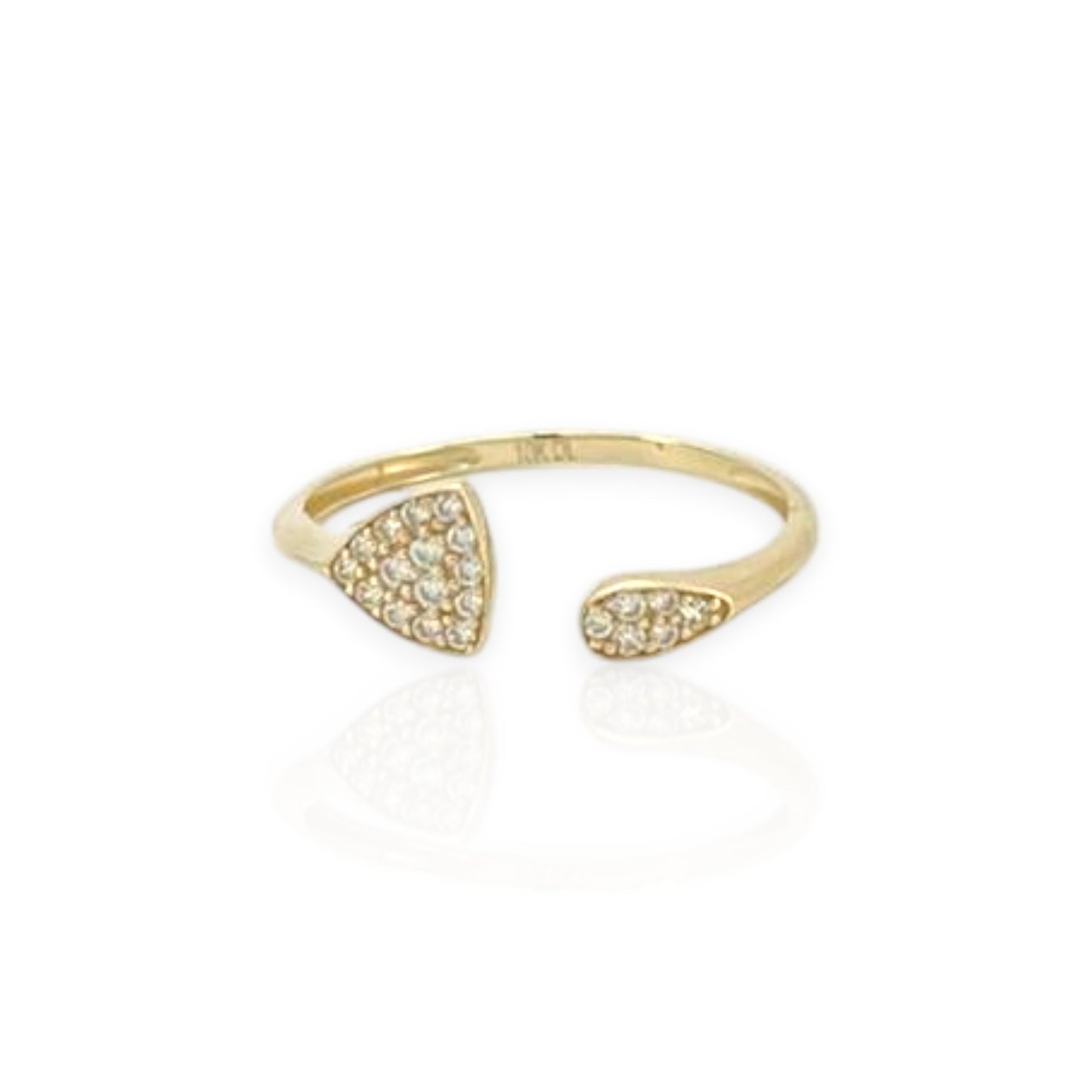 Two Headed Ring CZ - 10K Yellow Gold