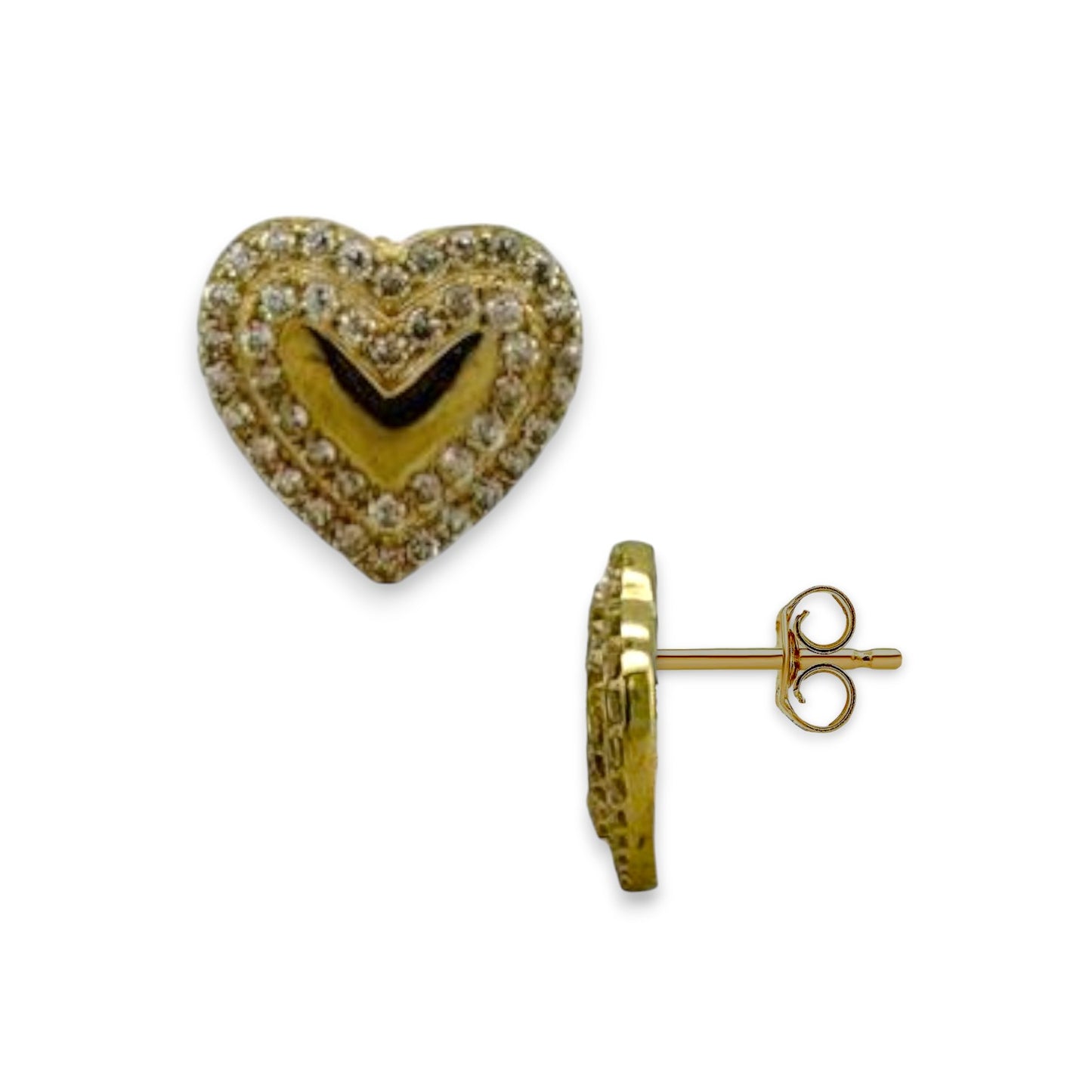 Heart ZC Earrings - 10K Yellow Gold
