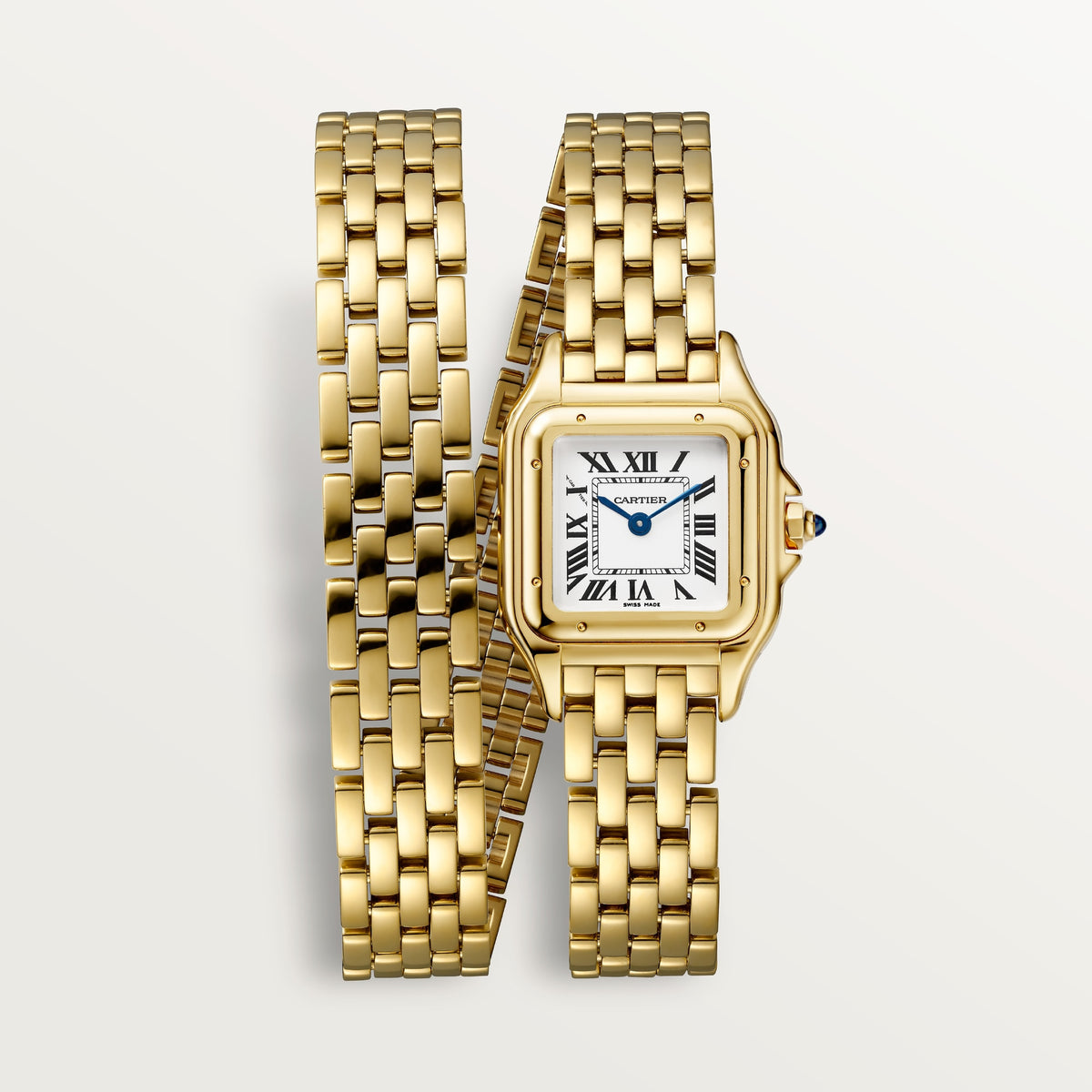 Cartier Panthère de Cartier WGPN0046 - Small model Yellow gold, Silvered Dial, Yellow gold double-loop bracelet