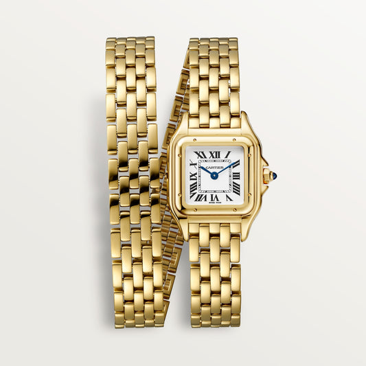 Cartier Panthère de Cartier WGPN0046 - Small model Yellow gold, Silvered Dial, Yellow gold double-loop bracelet