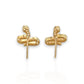 Tiny Snake CZ Stud Earrings - 10K Yellow Gold