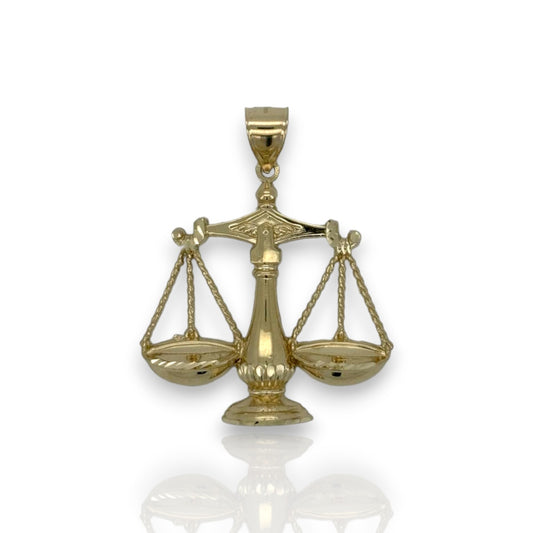 Colgante de la balanza de la justicia - Oro amarillo de 10 quilates 