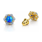 14K Yellow Gold Opal Stud Earrings with Screw Back - 6.5mm