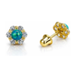 14K Yellow Gold Opal Stud Earrings with Screw Back - 6.5mm