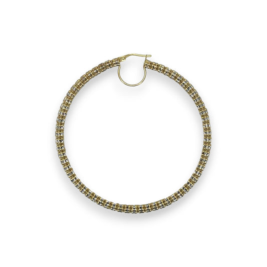 Ice Chain Hoops - 10K Yellow Gold