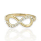 Gold CZ Infinity Ring - 10K Yellow Gold