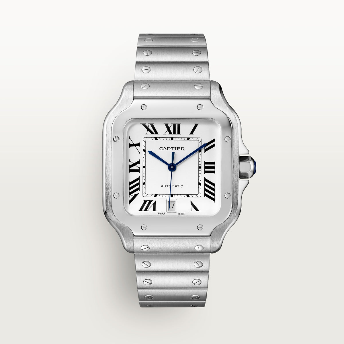Cartier Santos de Cartier WSSA0018 - Large model Steel, Silvered opaline Dial, Steel bracelet