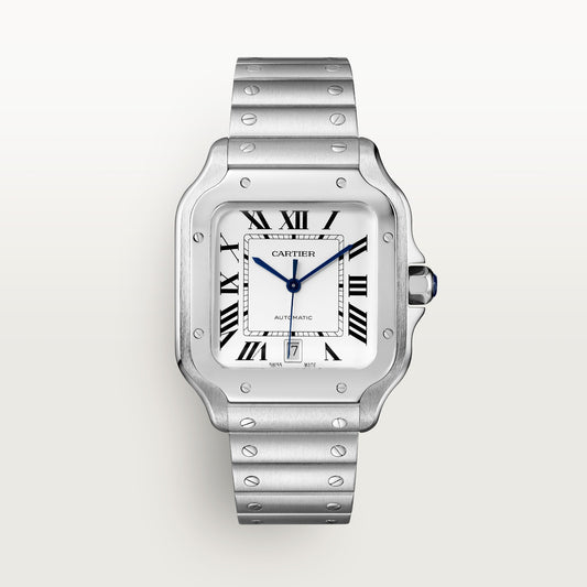 Cartier Santos de Cartier WSSA0018 - Large model Steel, Silvered opaline Dial, Steel bracelet