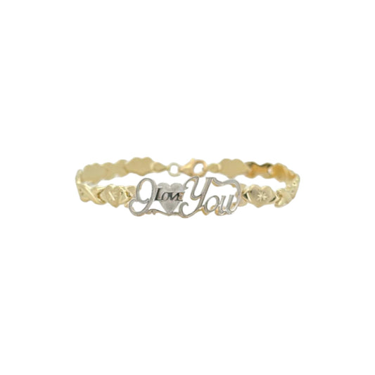 i love you heart bracelet - 10k yellow gold