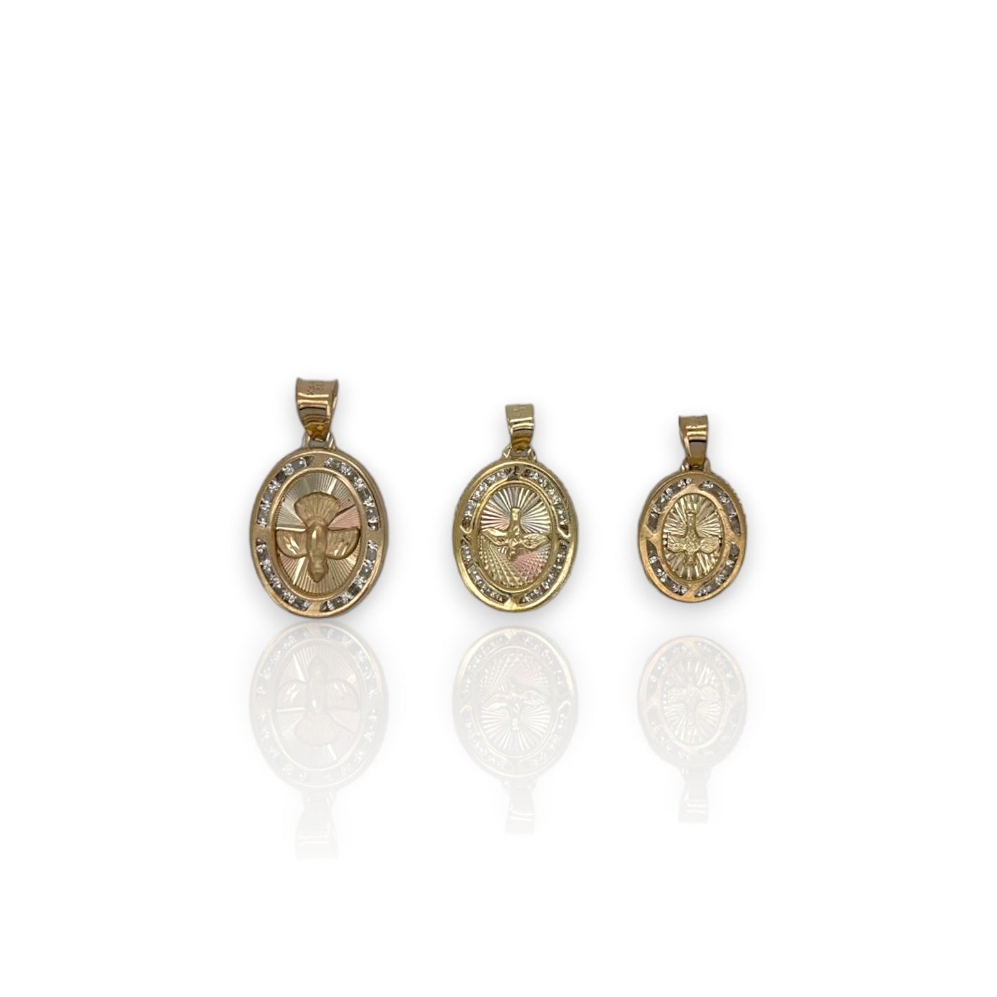 Oval Bird Medallions - 10K Yellow Gold