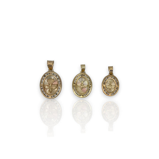 Oval Bird Medallions - 10K Yellow Gold