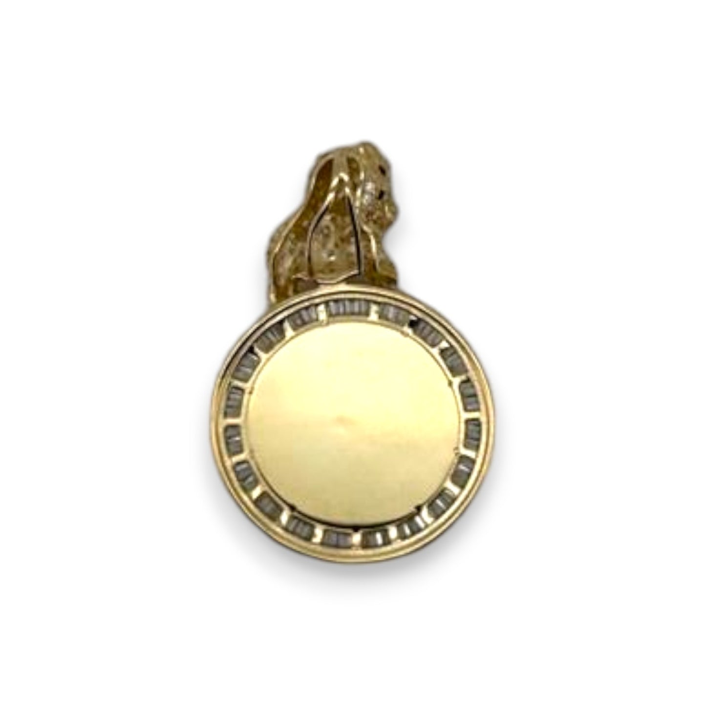 Circle Custom Picture Pendant - 10K Yellow Gold