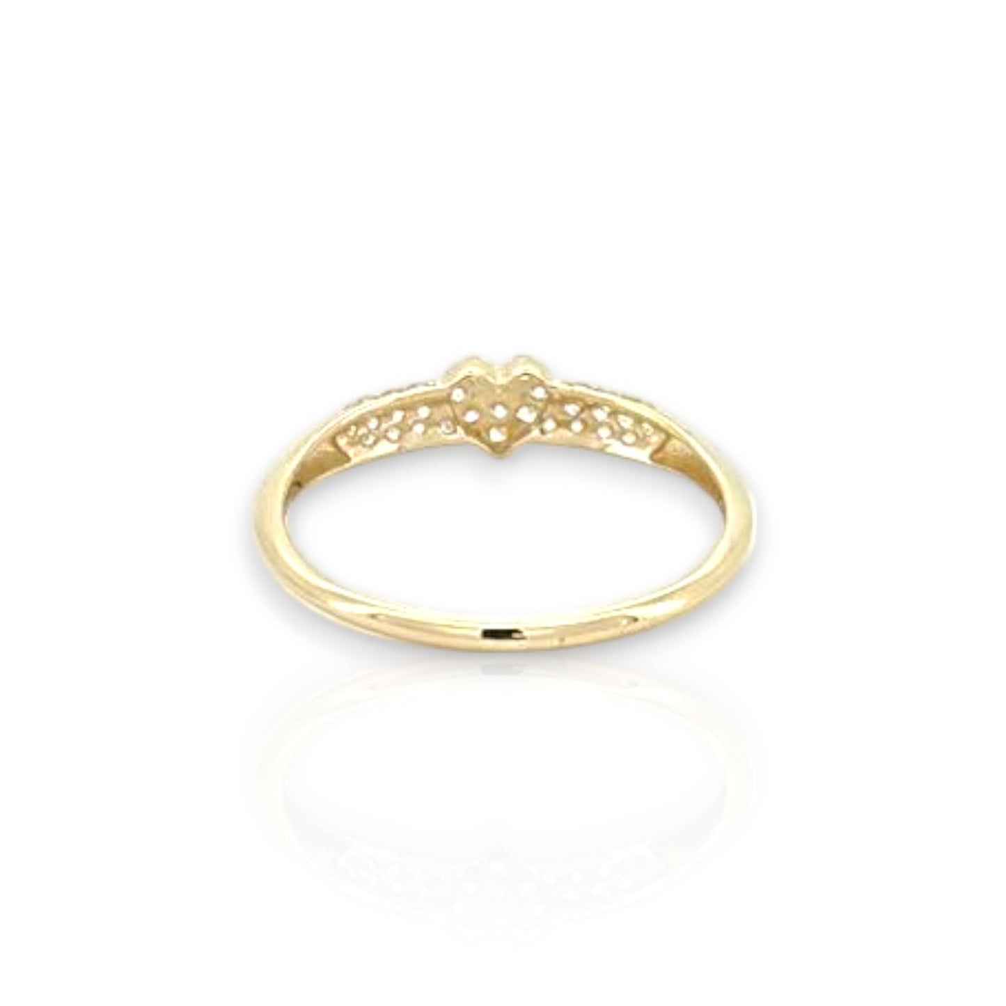 Heart Ring CZ - 10K Yellow Gold