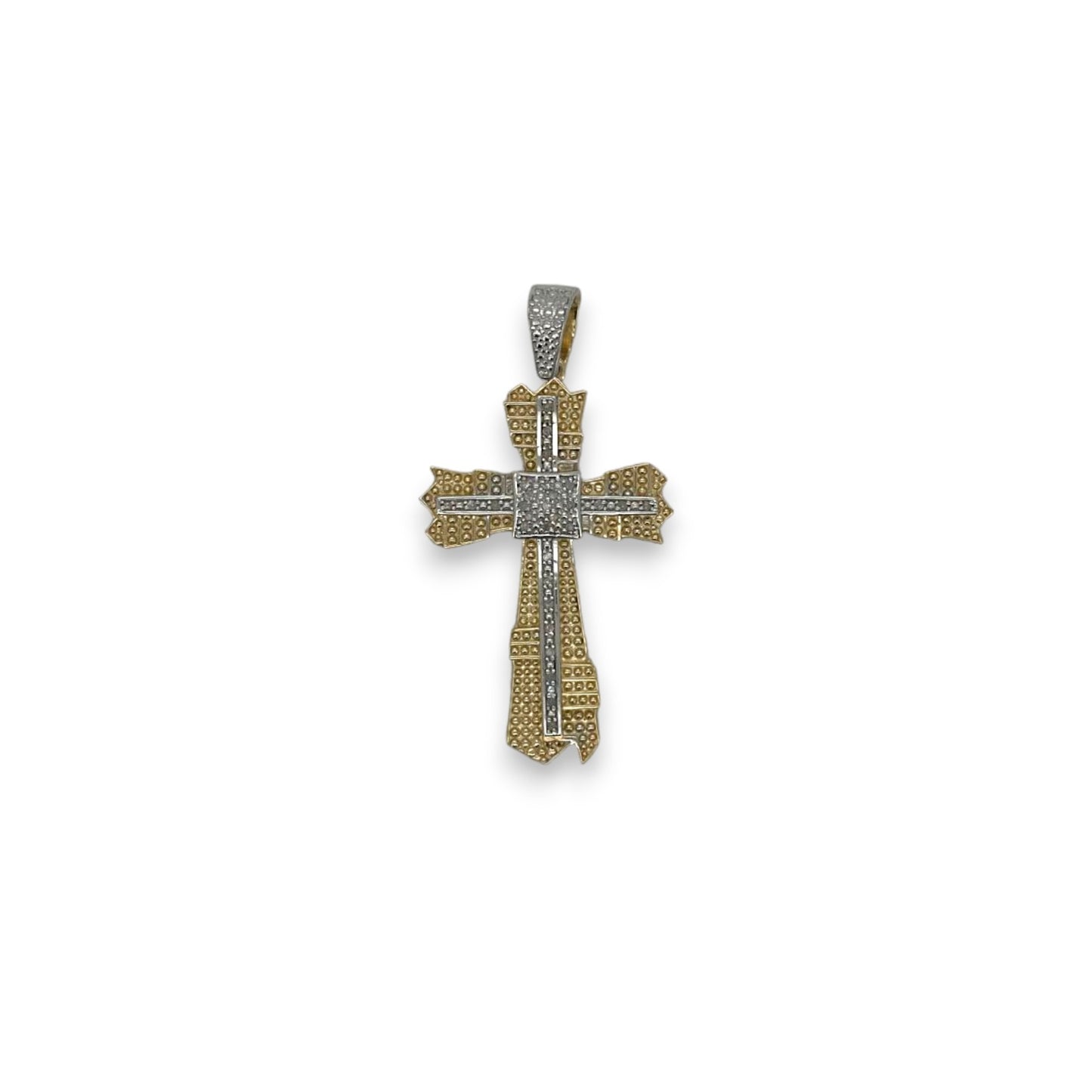 Cross Pendant - 10K Two Tone