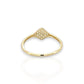 Square Ring CZ - 10K Yellow Gold