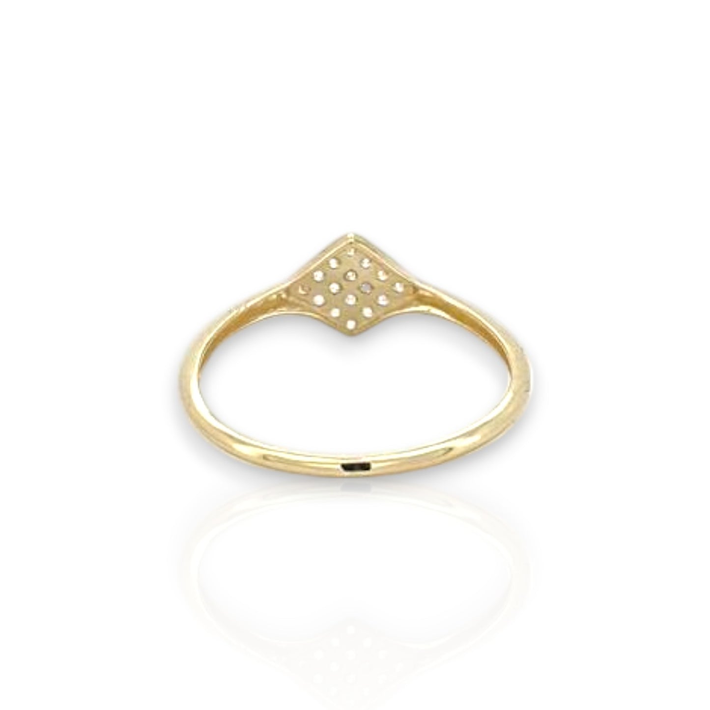 Square Ring CZ - 10K Yellow Gold