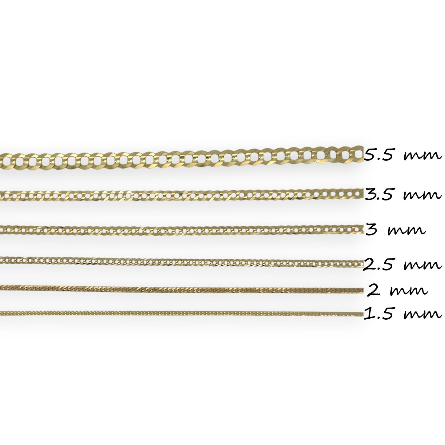 10K Fully Solid Miami Link Anklet - 10K Yellow Gold