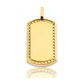 Dog Tag Pendant with Beaded Border - 10K Yellow Gold