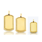 Dog Tag Pendant with Beaded Border - 10K Yellow Gold
