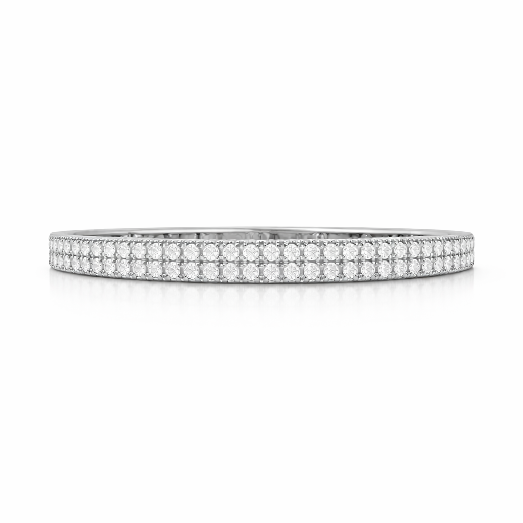 14K Double Row Illusion Flexible Bangle