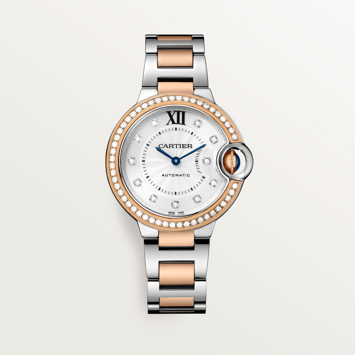 Cartier Ballon Bleu de Cartier W3BB0023 - 33 mm Steel and rose gold, Dial set with 61 diamonds (0.63 ct) Dial, Two-tone steel/rose gold interchangeable bracelet