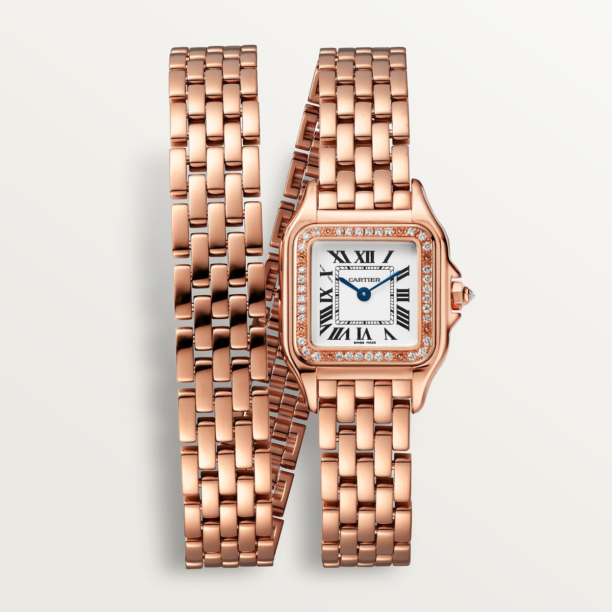 Cartier Panthère de Cartier WJPN0069 - Small model Rose gold, Silvered Dial, Rose gold double-loop bracelet