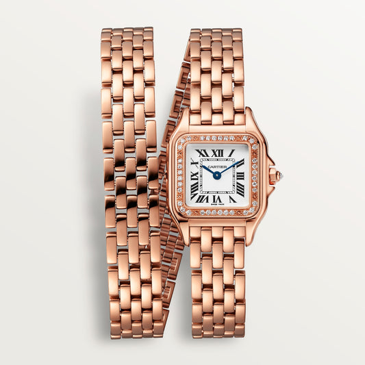 Cartier Panthère de Cartier WJPN0069 - Small model Rose gold, Silvered Dial, Rose gold double-loop bracelet
