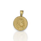 Jesus Face Medallion Pendant - 14k Yellow Gold