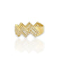 Miami Cuban Link Round And Baguette Cut Cz Ring - 10k Yellow Gold
