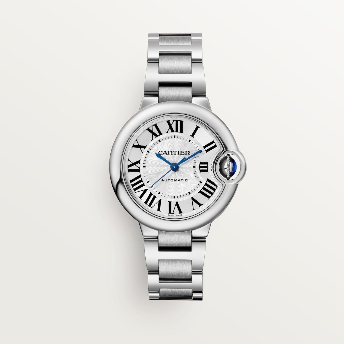Cartier Ballon Bleu de Cartier WSBB0044 - 33 mm Steel, Silvered guilloché Dial, Interchangeable steel bracelet
