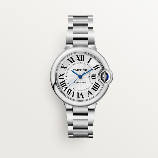 Cartier Ballon Bleu de Cartier WSBB0044 - 33 mm Steel, Silvered guilloché Dial, Interchangeable steel bracelet