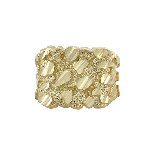 Anillo cuadrado con pepita mediana - Oro amarillo de 10 quilates