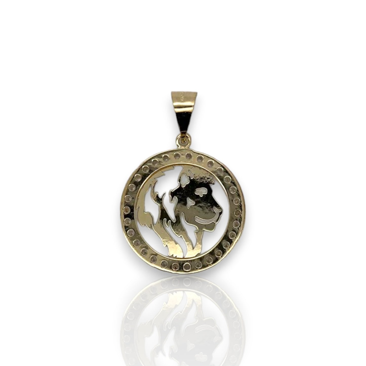 Medallion Lion CZ - 10K Yellow Gold