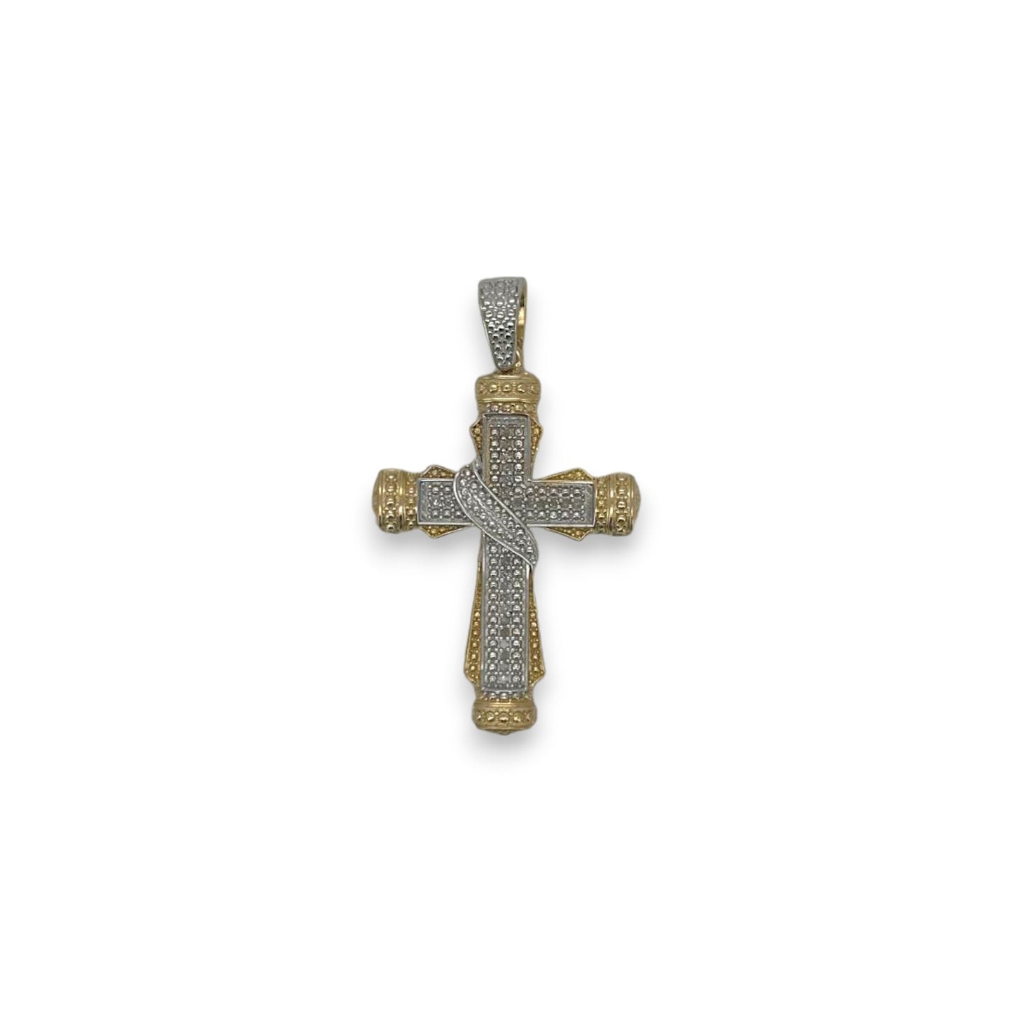 Cross Pendant - 10K Two Tone