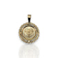 Medallion Swallow CZ - 10K Yellow Gold