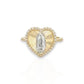 Virgin Mary CZ Heart Ring - 10K Yellow Gold