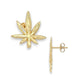 Marijuana "Weed"  Earrings  - 10k Yellow Gold