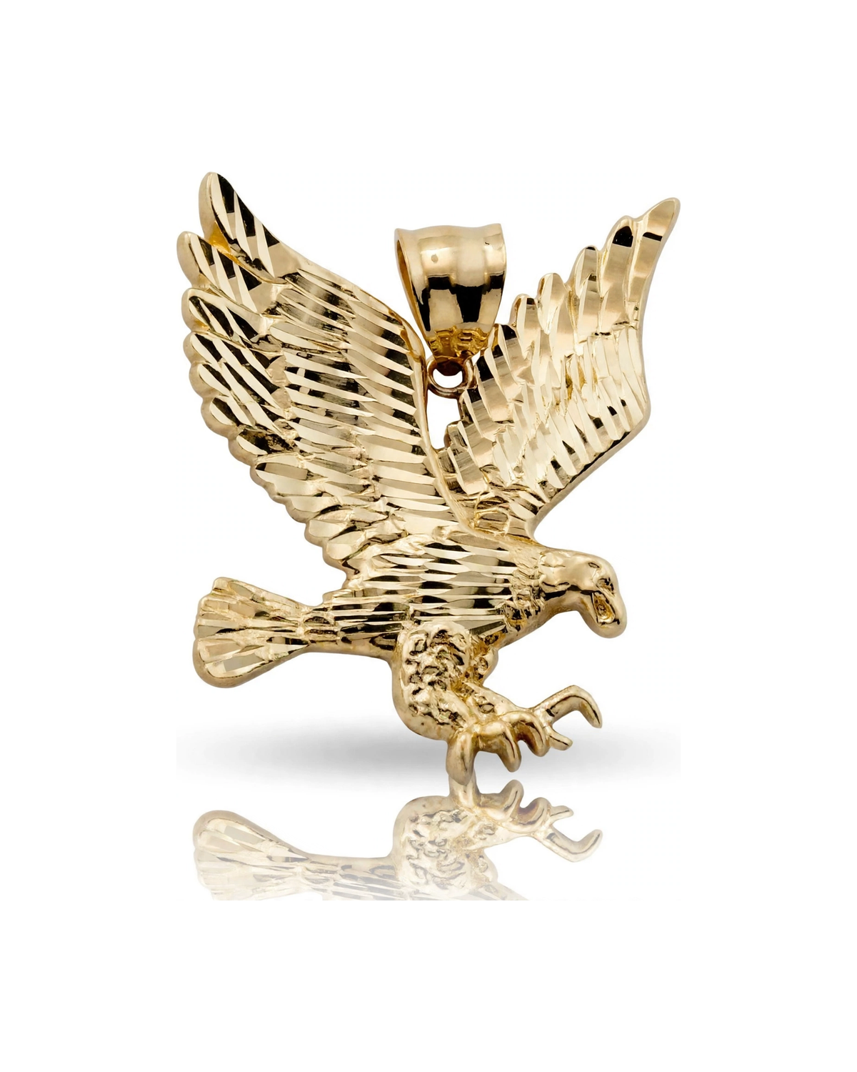 Eagle Pendant Swooping Large - 10K Yellow Gold