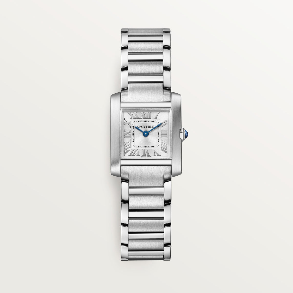 Cartier Tank Française WSTA0129 - Small model Steel, Silvered sunray Dial, Steel bracelet