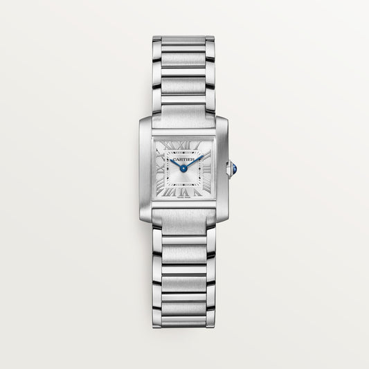 Cartier Tank Française WSTA0129 - Small model Steel, Silvered sunray Dial, Steel bracelet