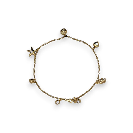 Star Anklet - 10K Yellow Gold