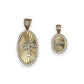 Oval Cross Jesus Pendant - 14K Yellow Gold