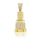Electrical Plug CZ-Studded Pendant - 10K Yellow Gold