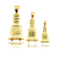 Electrical Plug Textured Pendant - 10K Yellow Gold