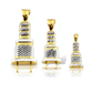 Electrical Plug Two-Tone Pendant - 10K Gold