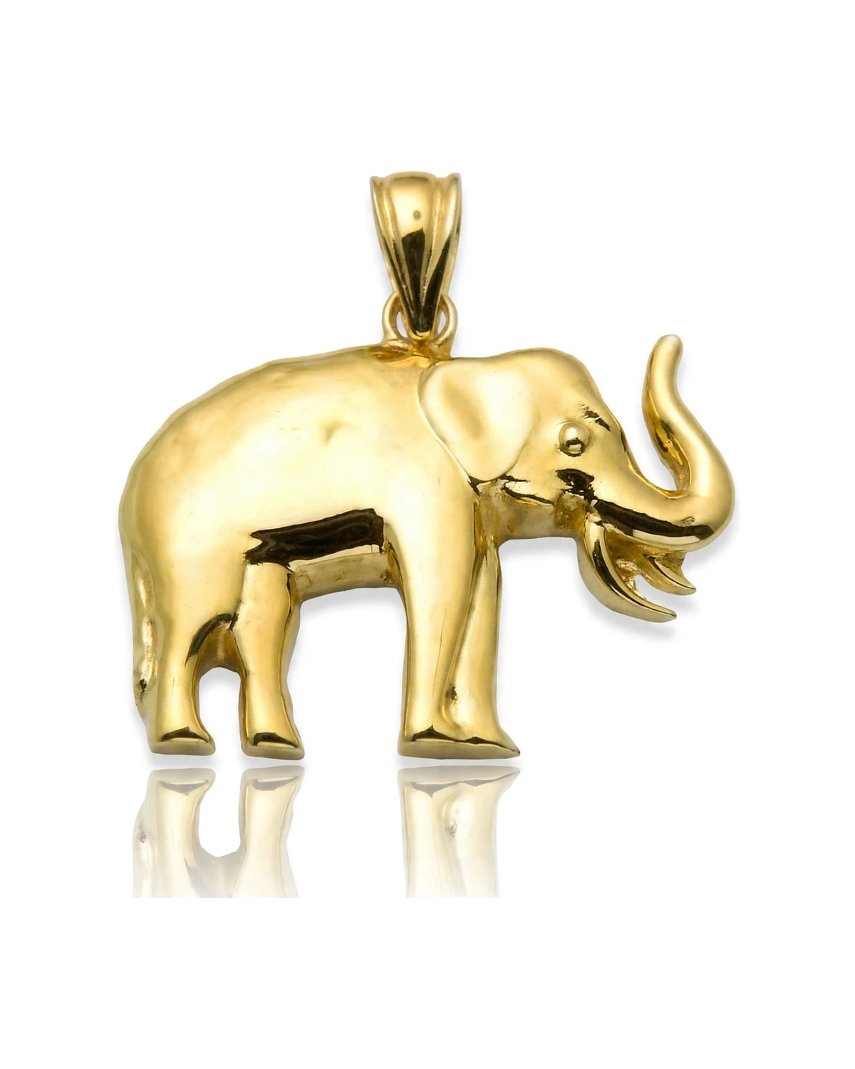 Elephant Pendant Walking - 10K Yellow Gold