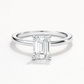 14K Emerald Solitaire — Flat Band Hidden Halo