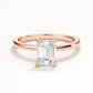 14K Emerald Solitaire — Flat Band Hidden Halo