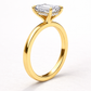 14K Emerald Solitaire — Flat Band Hidden Halo