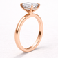 14K Emerald Solitaire — Flat Band Hidden Halo